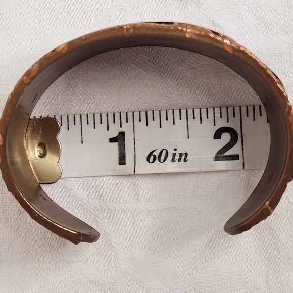 Southwest Copper Turquoise Cuff Bracelet - Picture 7 of 11